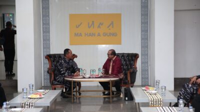 Pj Gubernur Samsudin Sambut Wakasal Lasmana Madya TNI Erwin S. Aldedharma di Mahan Agung