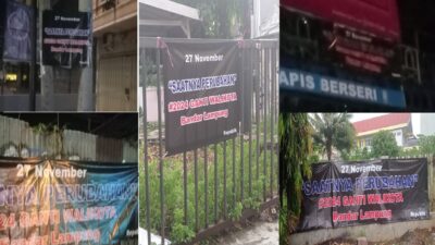 Jelang Pemilihan Wali Kota, Banner Bertuliskan 2024 Ganti Wali Kota Terpasang di Seluruh Bandar Lampung