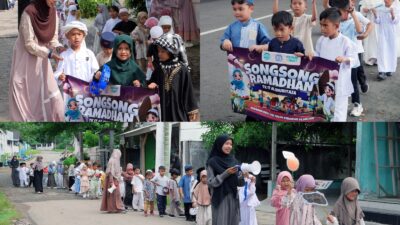 Cara Ceria Anak TK IT Al Mumtaza Sambut Ramadan, Pawai Jalan Kaki Keliling Kompleks Pemkab Lampung Selatan